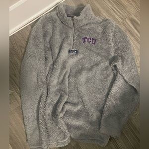 Lauren James TCU Sherpa Pullover Grey XL
